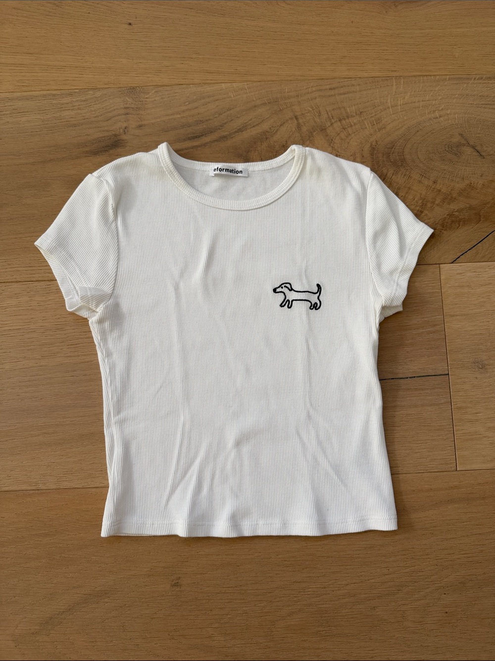 Reformation White Ribbed Tee